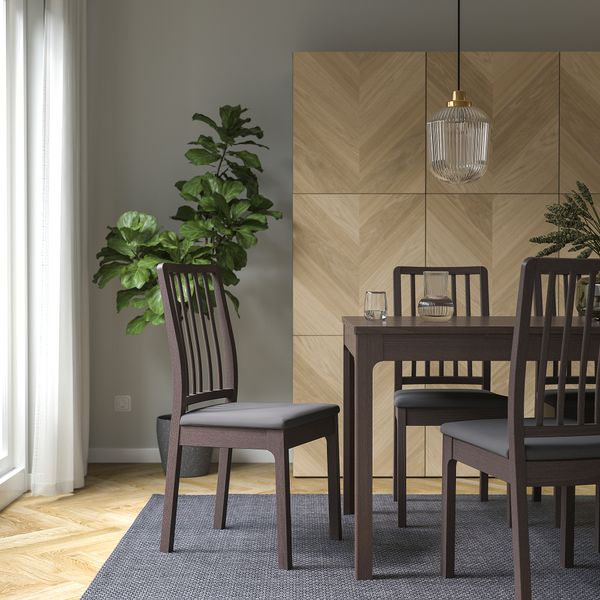 Стул, темно-коричневый, Hakebo темно-серый IKEA EKEDALEN ЛЕН ЭКЕДАЛЕН 494.292.03 - схема-чертеж с размерами