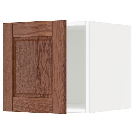 Верхний шкаф МЕТОД, белый, Филипстад коричневый (40x40 см)