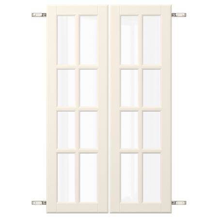 Пара дверец с петлями, 60x100 см, белый с оттенком IKEA BODBYN БУДБИН 494.661.58