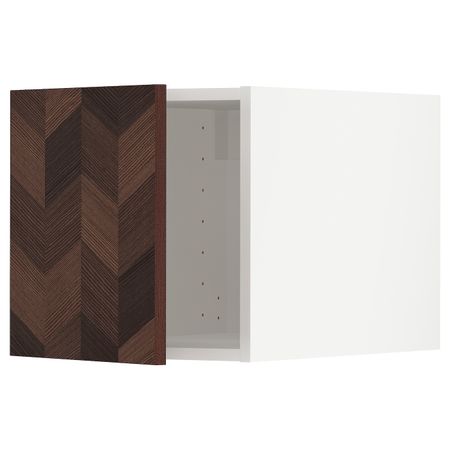 Верхний шкаф, белый Хасларп/коричневый с рисунком 40x40 см IKEA METOD МЕТОД 594.010.29