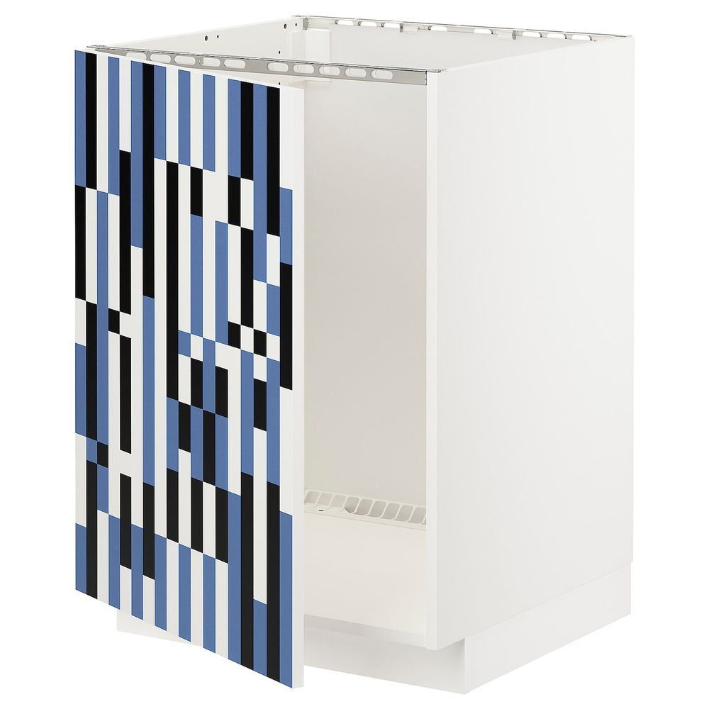 Напольный шкаф для раковины, белый, Иттербин с печатным рисунком 60x60 см IKEA МЕТОД 192.870.16 - схема-чертеж с размерами