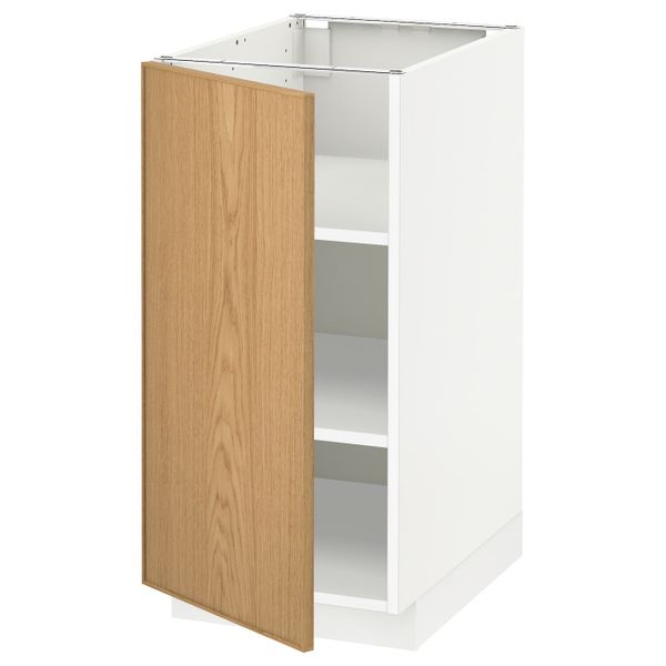 Напольный шкаф с полками, белый/Экестад дуб 40x60 см IKEA METOD МЕТОД 992.258.59 - схема-чертеж с размерами