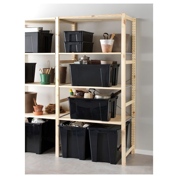 Контейнер, черный, 56x39x28 см/45 л IKEA САМЛА 202.063.16 - схема-чертеж с размерами