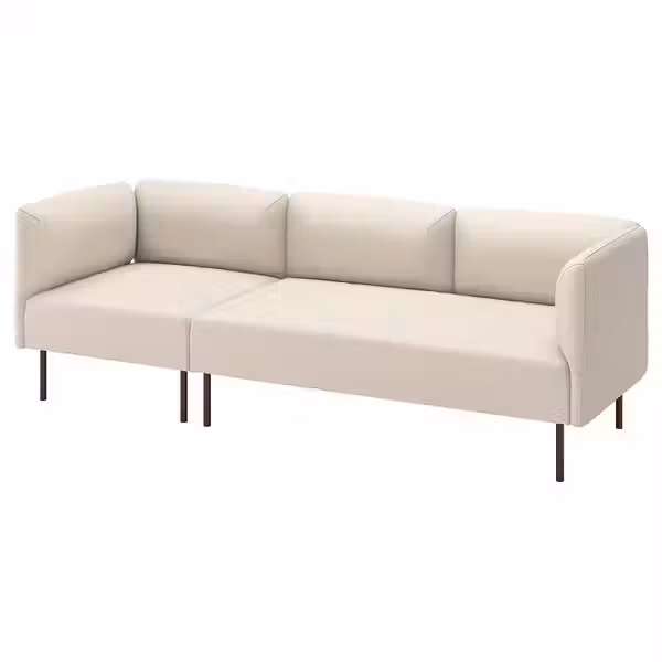 LILLEHEM 3-местный модульный диван - Vissle/бежевый металлический - схема-чертеж с размерами