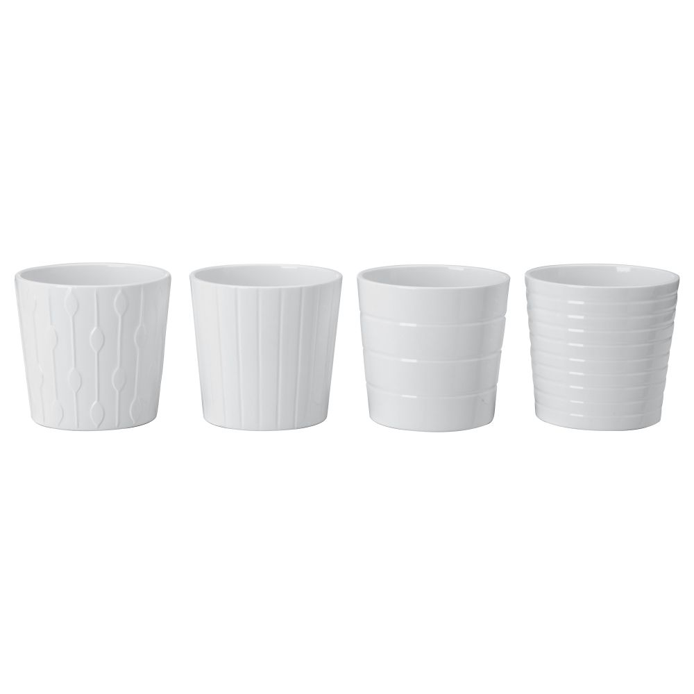 Кашпо КАРДЕМУММА, белый, различные орнаменты - фото 1