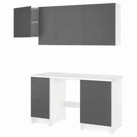 KNOXHULT Кухня - темно-серый 220x61x220 см