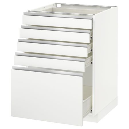 Напольный шкаф с 5 ящиками МЕТОД / ФОРВАРА, белый, Нодста белый