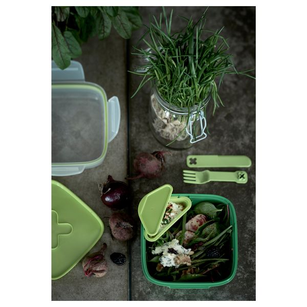 Контейнер для салата БЛАНДНИНГ, зеленый (17x17x11 см) - фото 4