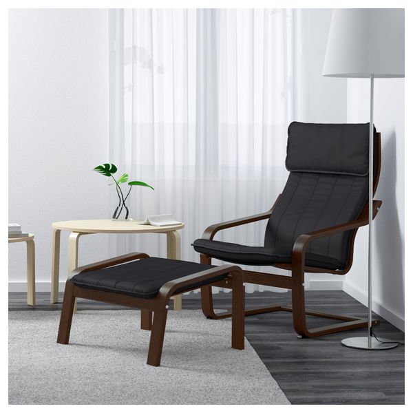 Табурет для ног ПОЭНГ, коричневый, Ранста черный - фото 2