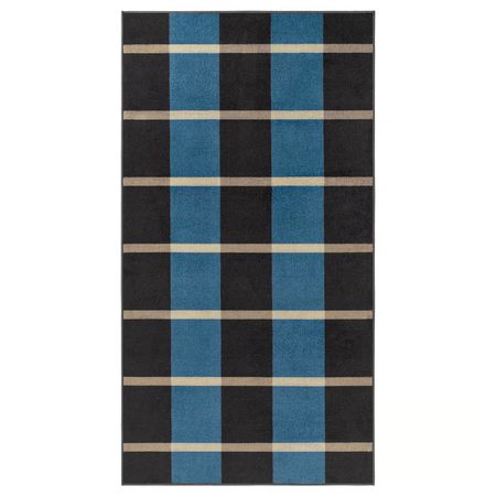 ARBETSZON Ковер, короткий ворс - серый синий/клетка 80x150 см