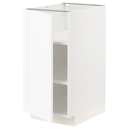 METOD Напольный шкаф с полками - белый Enköping/белый под дерево 40x60 см