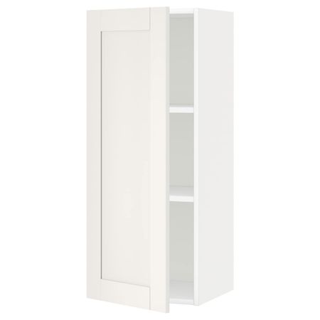 Шкаф навесной с полкой, белый/Сэведаль белый 40x100 см IKEA METOD МЕТОД 392.230.47
