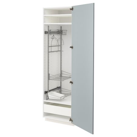 Высокий шкаф с отделением для аксессуаров для уборки, 60x60x200 cm IKEA METOD МЕТОД, MAXIMERA МАКСИМЕРА 294.792.08