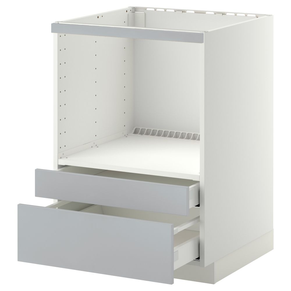 Напольный шкаф для комбинирования СВЧ, ящики МЕТОД / МАКСИМЕРА, белый, Веддинге серый (60x60 см) - схема-чертеж с размерами