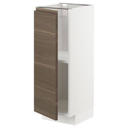 Напольный шкаф с полками, белый/Воксторп под грецкий орех 30x37 см IKEA METOD МЕТОД 594.451.70
