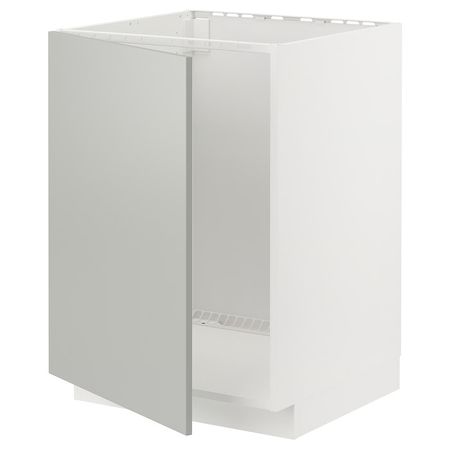 METOD Напольный шкаф для мойки - белый/Havstorp светло-серый 60x60 см