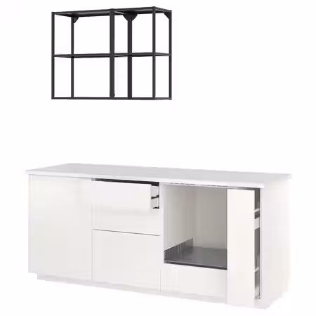 METOD Кухня - белый/Veddinge белый 210x60x227 см