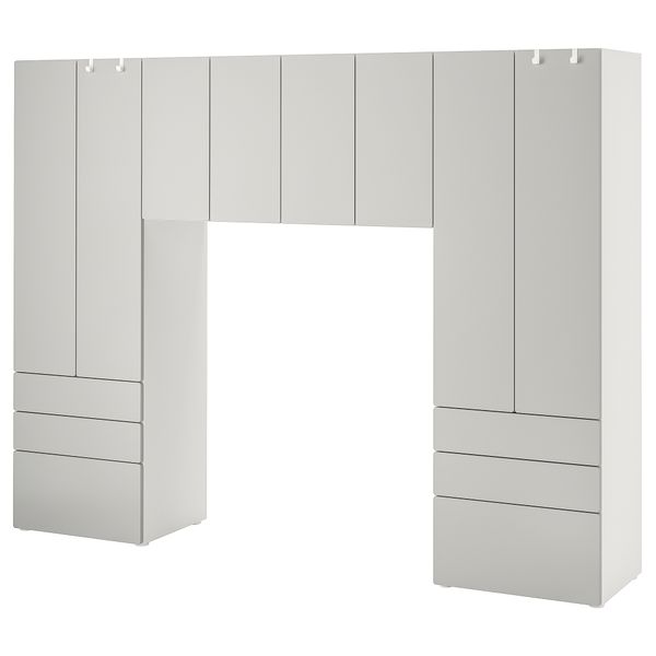Комбинация для хранения, белый, серый, 240x42x181 см IKEA PLATSA ПЛАТСАA ПЛАТСА, SMÅSTAD СМОСТАД 094.290.16 - фото 1