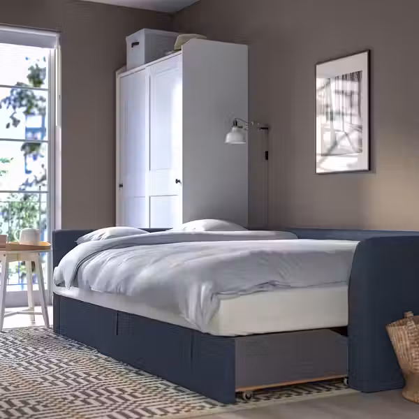 HOLMSUND Диван-кровать угловой - киланда темно-синий - фото 4