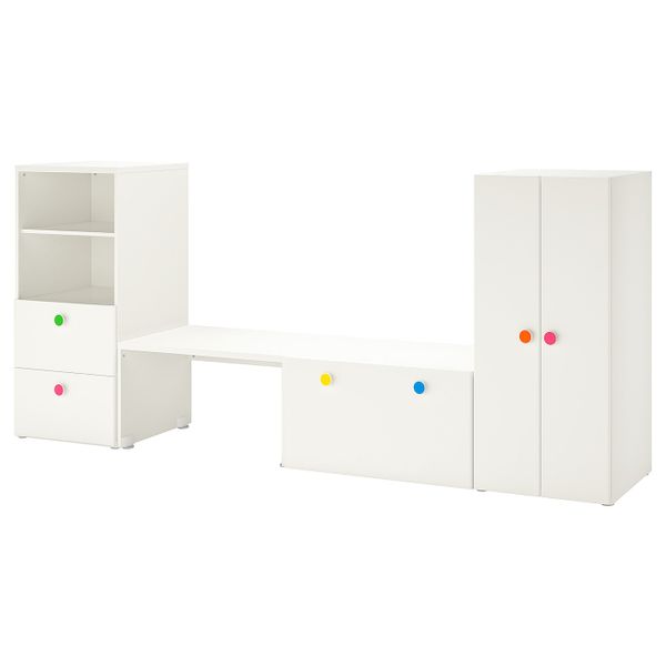Комбинация для хранения со скамьей, белый 300x50x128 см IKEA СТУВА / ФОЛЬЯ 292.751.26 - фото 1
