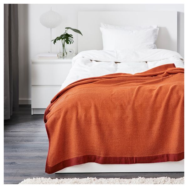 Плед ХЕНРИКА, темно-оранжевый (120x180 см) - схема-чертеж с размерами