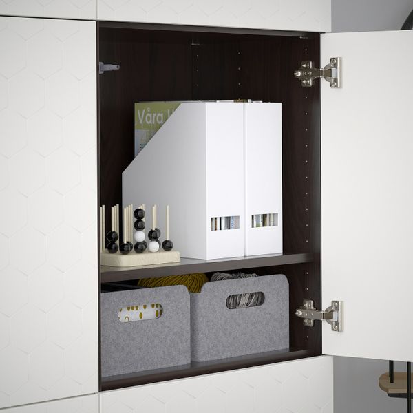 Комбинация для хранения с дверцами, черно-коричневый/вассвикен белый 120x40x192 см IKEA БЕСТО 892.666.52 - схема-чертеж с размерами