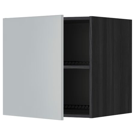 Верхний шкаф на холодильник, морозильник МЕТОД, черный, Веддинге серый