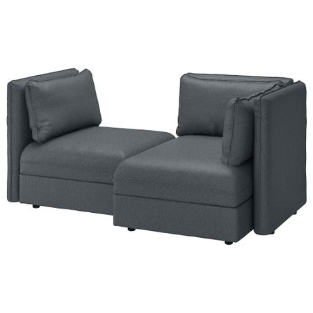 2-местный модульный диван ВАЛЛЕНТУНА, Хилларед с отделением для хранения, Хилларед темно-серый