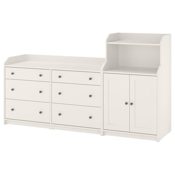 Комбинация для хранения, белый 208x116 см IKEA HAUGA ХАУГА 093.881.53 - фото 1