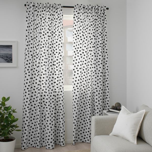 Ткань, белый, черный 150 см IKEA SKÄGGÖRT СКЭГГОРТ 404.206.69 - схема-чертеж с размерами