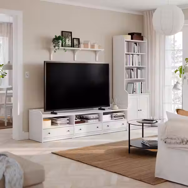 HAUGA Комбинация для хранения/под ТВ - белый 276x46x199 см - фото 2