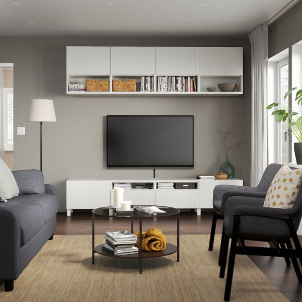 Шкаф для ТВ, комбинация, белый/Лаппвик/стуббарп белый 240x42x230 см IKEA BESTÅ БЕСТО 094.119.74 - фото 3