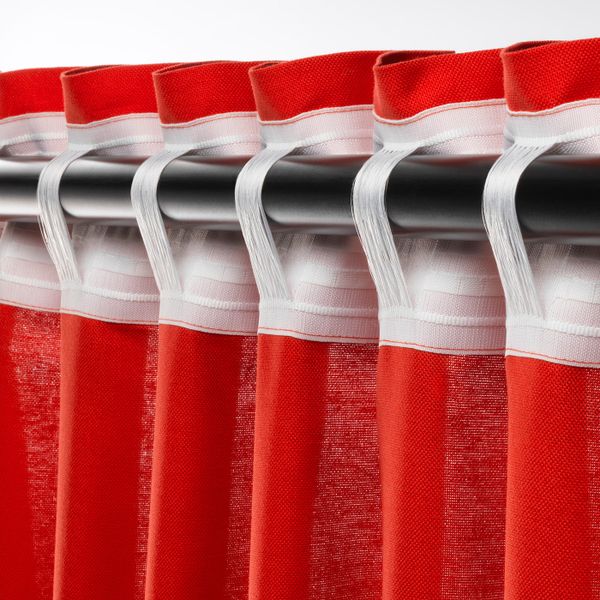 Гардины, 2 шт., красный 145x300 см IKEA ANNALOUISA АННАЛУИЗА 504.108.39 - фото 3