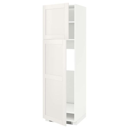 Высокий шкаф для холодильника/2дверцы, белый/Сэведаль белый 60x60x200 см IKEA METOD МЕТОД 592.230.89