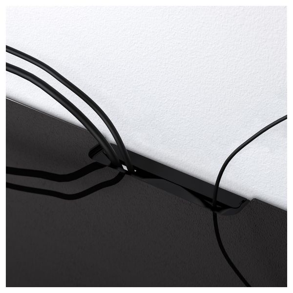 Шкаф для ТВ, комбинированный, стекляные дверцы БЕСТО, черно-коричневый, Сельсвикен глянцевый/черный дымчатое стекло (180x40x192 - фото 5