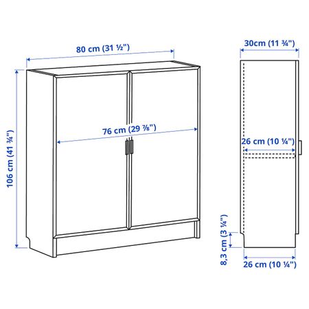 Шкаф книжный со стеклянными дверьми, белый/стекло 80x30x106 см IKEA BILLY БИЛЛИ / MORLIDEN МОРЛИДЕН 892.873.72