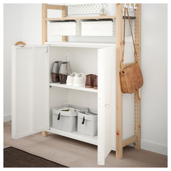 1 секция, полки/шкаф ИВАР, сосна белый (89x30x124 см) - фото 3