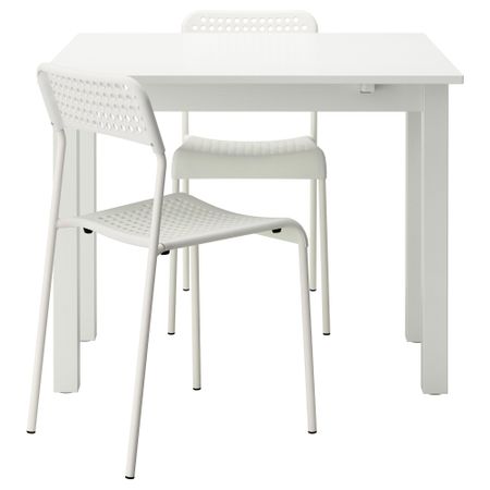 Стол и 2 стула БЬЮРСТА / АДДЕ, белый (50 см)