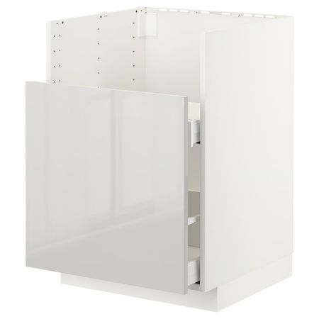 METOD Шкаф для мойки ТАЛЛШЁН - белый/Ringhult светло-серый 60x60 см