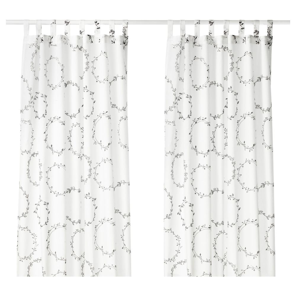 Гардины, 1 пара ВИНТЕР 2016, белый/светло-серый (145x300 см) - фото 1