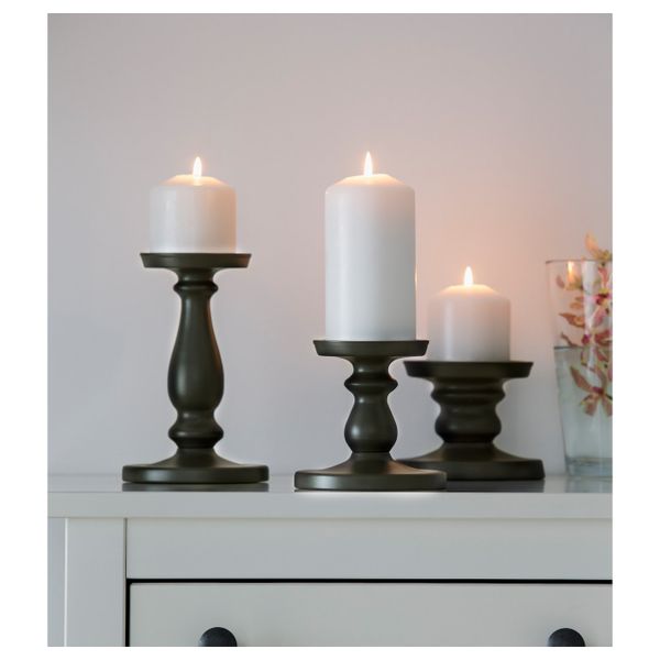 Подсвечник для формовой свечи, серый 13 см IKEA ERSÄTTA ЭРСЕТТА 303.804.47 - схема-чертеж с размерами