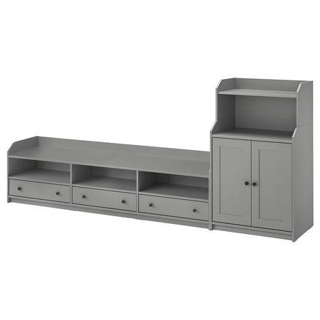 HAUGA Комбинация для хранения/под ТВ - серый 276x46x116 см