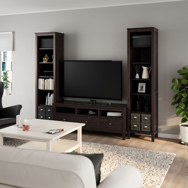 Шкаф для ТВ, комбинация, черно-коричневый 245x197 см IKEA HEMNES ХЕМНЭС 092.995.43 - фото 2