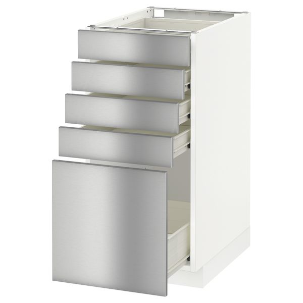 Напольный шкаф с 5 ящиками МЕТОД / ФОРВАРА, белый, Гревста нержавеющ сталь - схема-чертеж с размерами