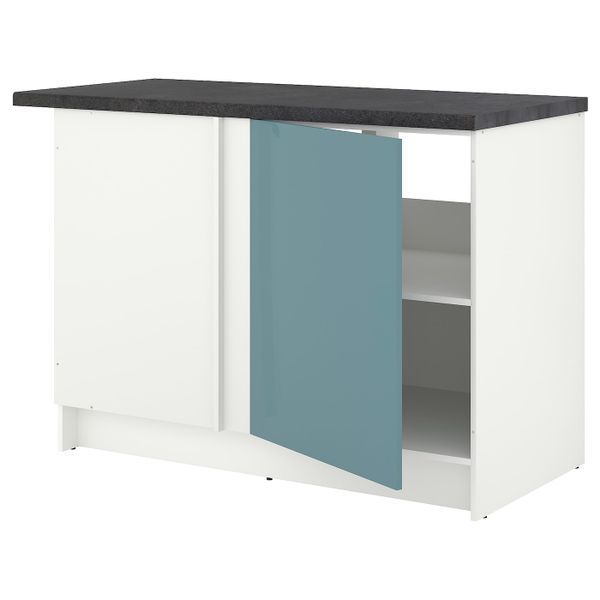 Напольный шкаф угловой, глянцевый/синяя бирюза 120 см IKEA KNOXHULT КНОКСХУЛЬТ 604.879.70 - фото 1