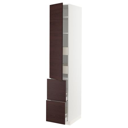 Высокий шкаф + полки, 4 ящика, 2 дверцы, 40x60x220 cm IKEA METOD МЕТОД, MAXIMERA МАКСИМЕРА 093.348.10
