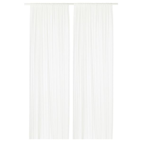 Гардины, 2 шт., белый, стрелка, 145x300 см IKEA ИНГБЬЁРГ 303.866.99 - фото 1