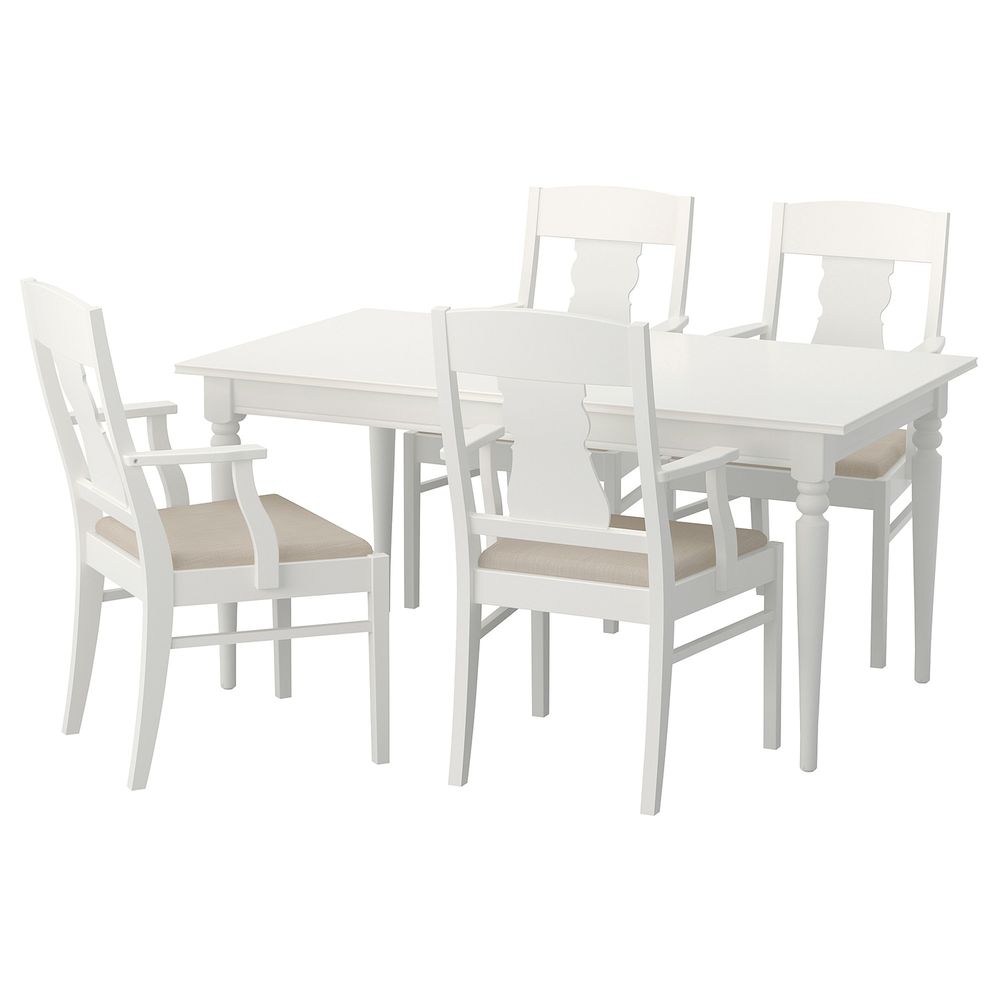 Стол и 4 стула, белый 155 см IKEA INGATORP ИНГАТОРП / INGATORP ИНГАТОРП 992.407.51 - фото 1