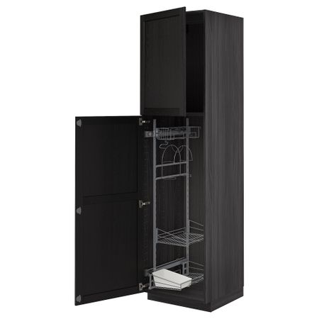 Высокий шкаф с отделением для аксессуаров для уборки, 60x60x220 cm IKEA METOD МЕТОД 294.537.17