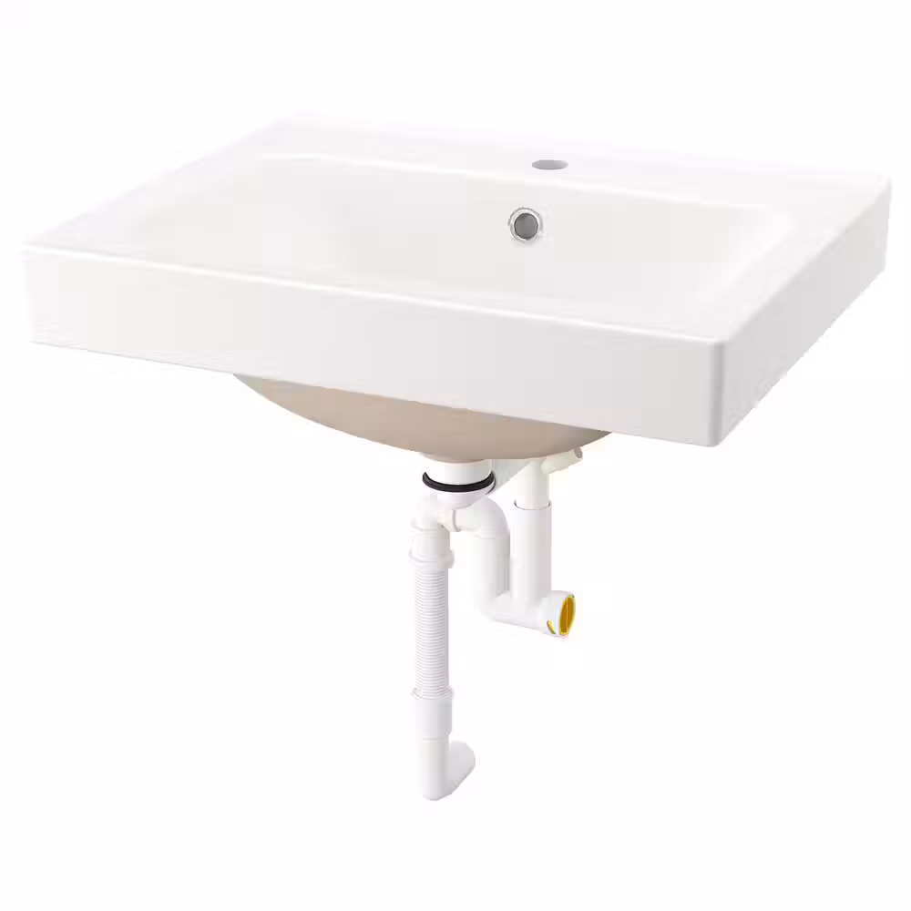 ORRSJÖN ОРРШЁН Глубокая раковина с сифоном - белый 62x49 см - фото 1